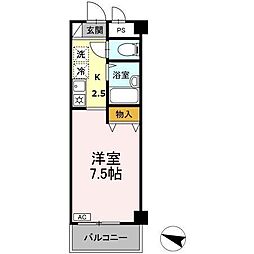 湘南abs 1Kの間取図画像