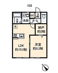 ウィスティリア湘南 1LDKの間取図画像