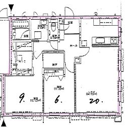 カリエンテ東海岸 2SLDKの間取図画像