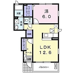 SA・KU・RA 1LDKの間取図画像