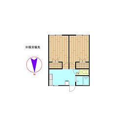 辻堂ハイム 2DKの間取図画像