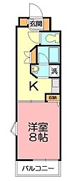 アクエリアリゾート茅ヶ崎 1Kの間取図画像