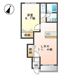 サンモール湘南 1LDKの間取図画像