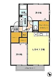 コンフォート湘南B棟 2LDKの間取図画像