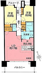 ザ・パークハウス茅ヶ崎 2LDKの間取図画像