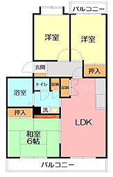 エスポワール天神 3LDKの間取図画像