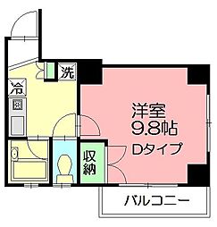 オンデーヌ湘南 1Kの間取図画像