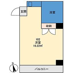 ウィステリア茅ヶ崎 ワンルームの間取図画像