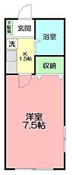 プリンス藤沢 1Kの間取図画像