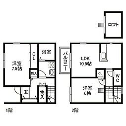 ラパンセレッソ 2LDKの間取図画像