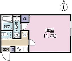 茅ヶ崎市元町アパート 1Kの間取図画像