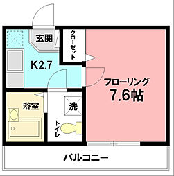 アジュール湘南 1Kの間取図画像