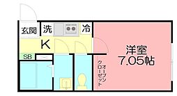 カインドネス辻堂North 1Kの間取図画像
