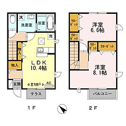 メゾンドラメール 2LDKの間取図画像