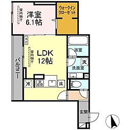 Lacier 1LDKの間取図画像
