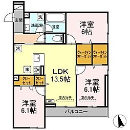 Lacier 3LDKの間取図画像