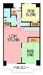 タウンコート湘南 2LDKの間取図画像