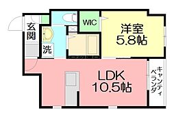 Celestine湘南 1LDKの間取図画像