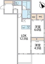 パークアヴェニュー湘南辻堂 北棟 2LDKの間取図画像
