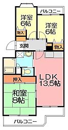 エクレール本鵠沼 3LDKの間取図画像
