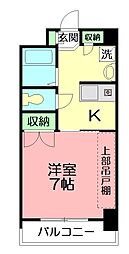 ラポール鶴嶺 1Kの間取図画像