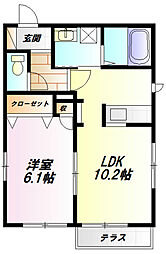 エクレール湘南 1LDKの間取図画像
