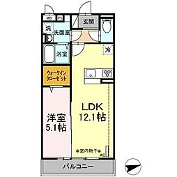 レジデンス鎌倉 1LDKの間取図画像