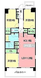ルネ湘南茅ヶ崎 3LDKの間取図画像