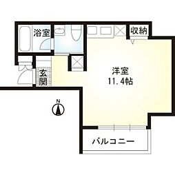 レアルタウン湘南 ワンルームの間取図画像