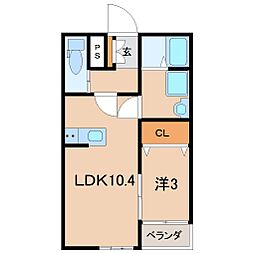 グレイスリーコートNODA SOUTH 1LDKの間取図画像