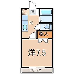 ヴィラ・サカイ 1Kの間取図画像