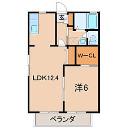 ディアス四季C 1LDKの間取図画像