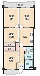 グランドハイツ上富野 4LDKの間取図画像