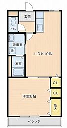 東海ビル 1LDKの間取図画像