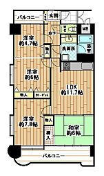 ライオンズマンション小倉駅南 4LDKの間取図画像