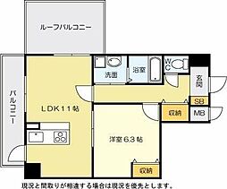 Bergamotto三萩野 1LDKの間取図画像