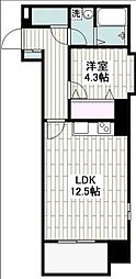レクオス朋 1LDKの間取図画像