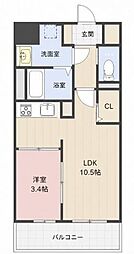 THE APARTMENT開 1LDKの間取図画像