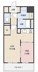 THE APARTMENT開 1LDKの間取図画像
