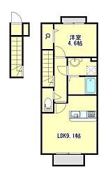 アカイユ3 1LDKの間取図画像