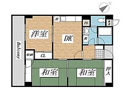 プレアール志徳 3DKの間取図画像