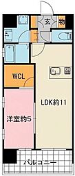 ダイモンヒルズ勝山公園 1LDKの間取図画像