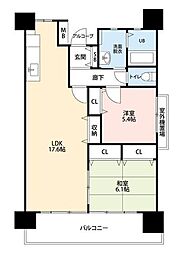 クラシオン木町アネックス 2LDKの間取図画像
