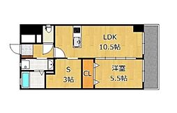 JR鹿児島本線 戸畑駅 徒歩7分の賃貸マンション 4階1SLDKの間取り