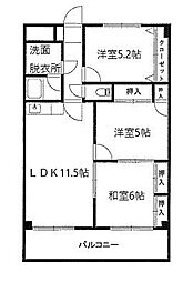 JR鹿児島本線 九州工大前駅 徒歩24分の賃貸マンション 7階3LDKの間取り