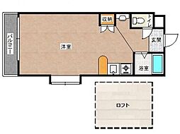 オリエンタル朝日ケ丘 ワンルームの間取図画像