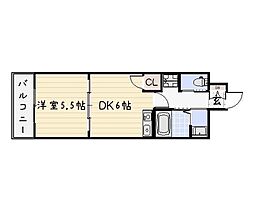 リード大手町 1DKの間取図画像