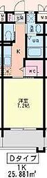 ウイングス重住 1Kの間取図画像