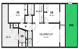 グランエスタ 2LDKの間取り