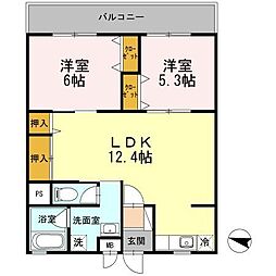 石垣ハイツ 2LDKの間取図画像